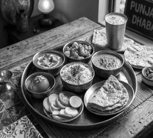 Special Punjabi Thali With Butter Milk
