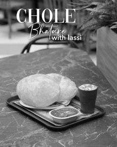 Paneer chole bhature with lassi