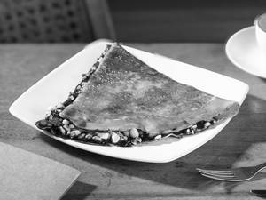 Melted Belgian Chocolate Homemade Caramel Crushed Peanuts Crepe