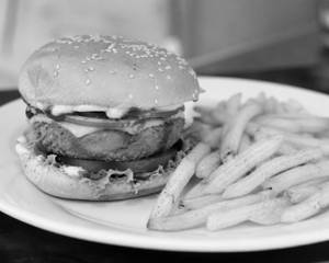 Aloo Tikki Burger +Fries