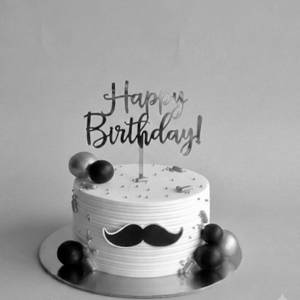 Moustache Photo Cake With Topper (500gm)