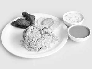Chicken Dum biriyani with Half Kabab