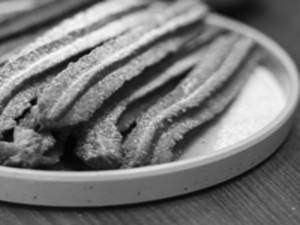 Dipped Cinnamon Churros with White Chocolate