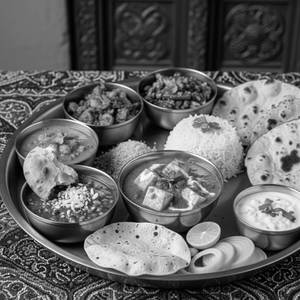 Rajasthani meals with paneer sabji