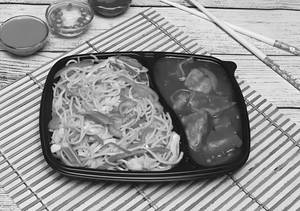 Veg Chowmein With Veg Manchurian