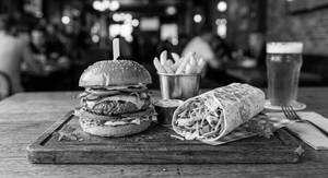 Combo Of A Burger And A Wrap