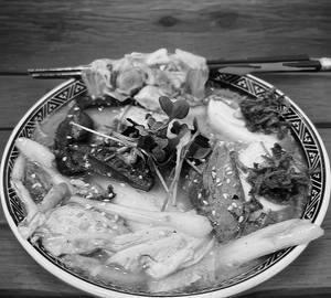 Soupy glass noodles