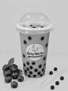 Blueberry Popping Boba Milkshake