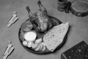 Grill Chicken Half With One Chapathi