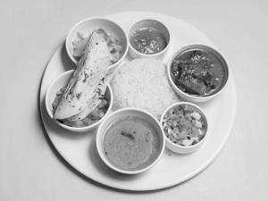 Assamese lai chicken thali