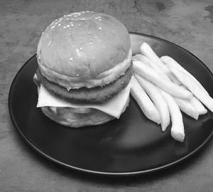 Chicken Burger With French Fries
