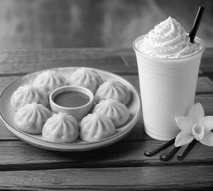 Veg Steam Momos + French Vanilla Thick Shake