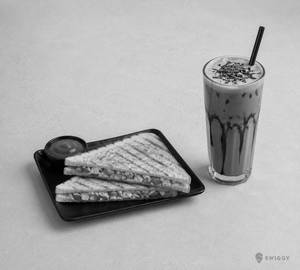 Veg Grilled Sandwich with Cold Coffee