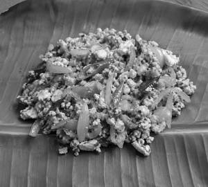 Spicy onion egg poriyal
