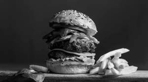 Village Special Jumbo Mushroom Beetroot Burger With Fries