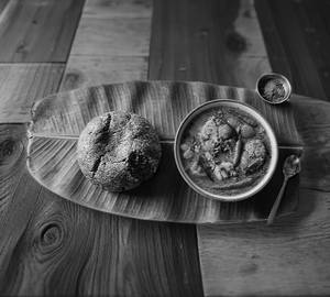 Ragi Balls With Fish Curry