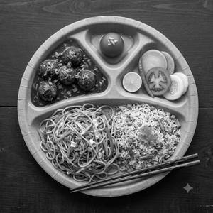 Chinese silver thali
