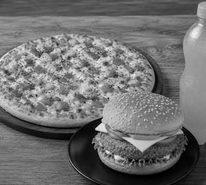 Veg Pizza 7" + Aloo Tikki Burgar +500Ml Colddrink