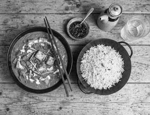Paneer Curry And Rice