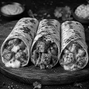 Peri Peri Paneer Cheese Frankie + Peri Peri Paneer Manchuriyan Frankie + Peri Peri Paneer Manchuriyan Cheese Frankie