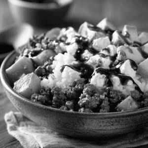 Black Pepper Sauce With Rice And Veggies Cottage Cheese