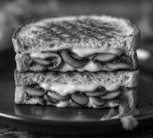 Sundried Mushroom Cheese Sandwich In Whole Wheat Bread