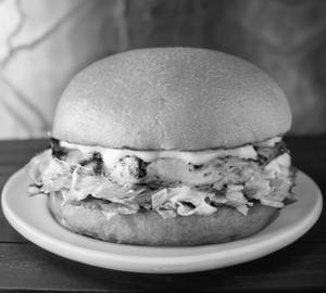 Fried chicken fried paneer burger