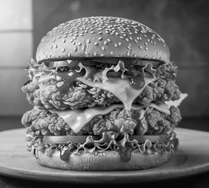 Double fried chicken burger