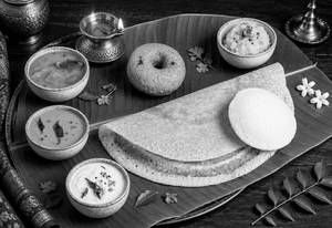 Meal for One (1 Masala Dosa/Mix Veg Uttapam + 1 Idli + 1 Medu Vada)