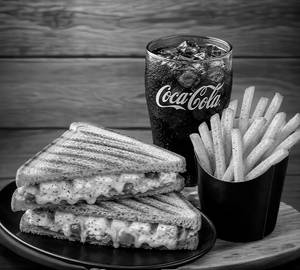 Combo 2: Paneer Cheese Sandwich + French Fries + Coke