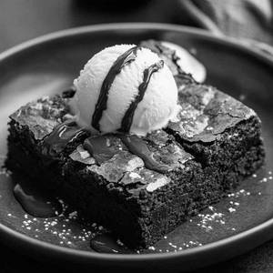Choco Brownie With Vanila Ice Cream