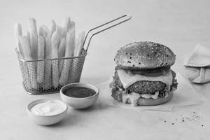 Aloo Tikki Burger With Fries