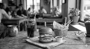 Spicy Paneer Burger with Fries and Coke [300 ml]