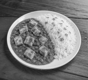 Matar paneer with rice