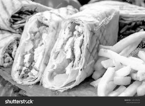 Maxican shawarma roll  with  french fries