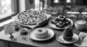 Veg Cheese Pizza+ Brownies+Doughnut+ Choco Fantasy