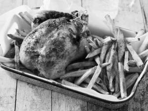 Whole grilled chicken  with  french fries for 2
