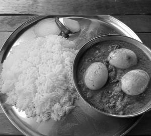 Egg curry with rice