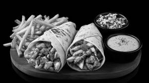 Arabian shawarma roll  with  french fries
