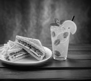 Chicken Sandwich + Orange Mojito