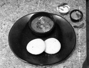 Idli in butter garlic sauce