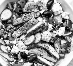 Grilled chicken Greek salad