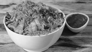 Egg Fried Rice with Schezwan Chicken Serves 1