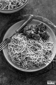 Egg Noodle With Gobi Manchurian Combo