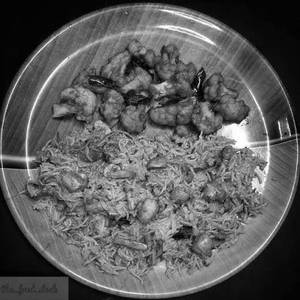 Mushroom Biryani + Gobi [65]
