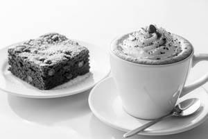 Chocochip Brownie with Hot Chocolate