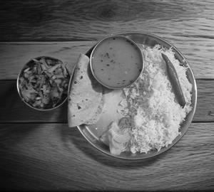 2Roti + Dal + Aloo Bhujiya + Rice