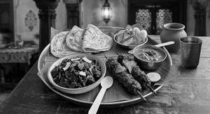 Porota 3, Beef fry, 2pc Kabab, Salad