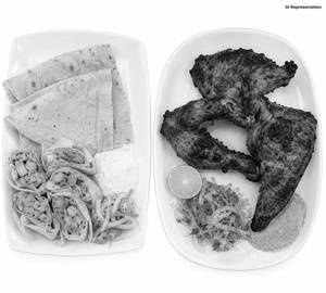 1 Rumali Shawarma Plate + 1 Charcoal Alfaham Chicken (Quarter)