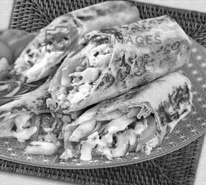 Shawarma roll with fries